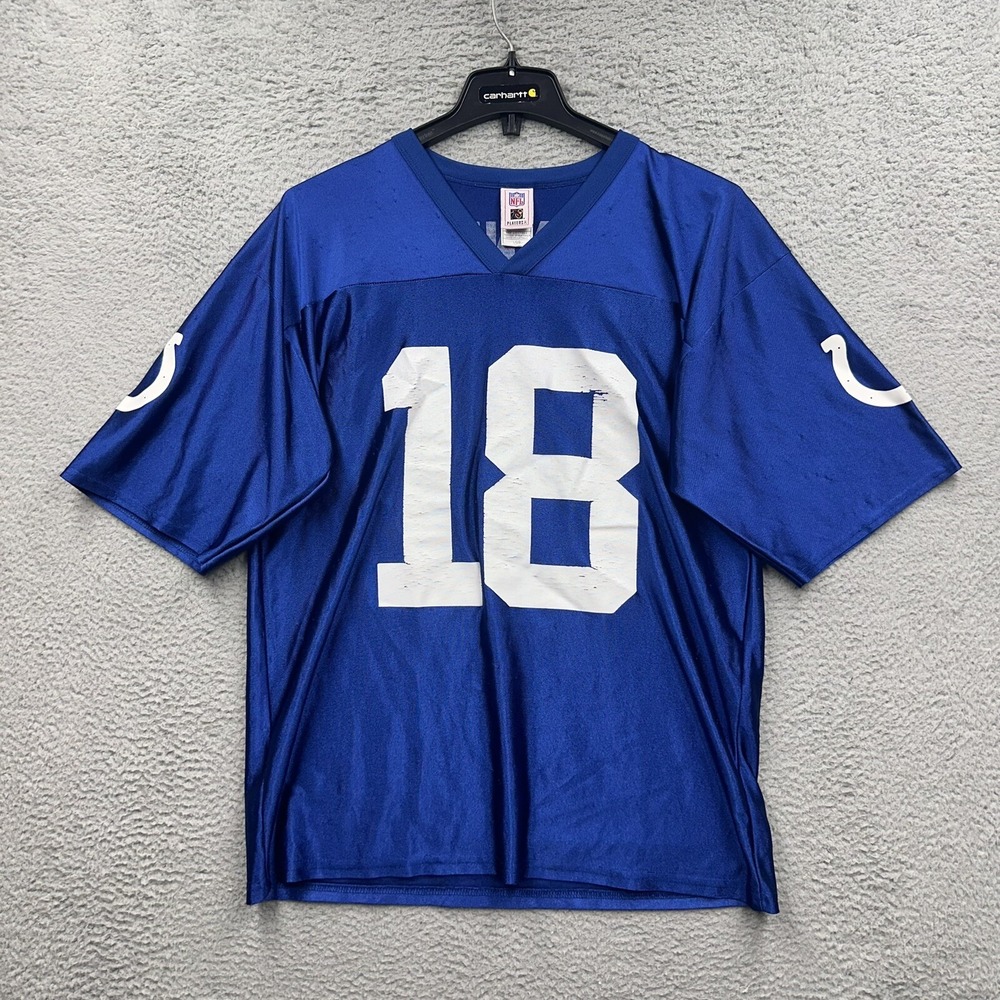VINTAGE Indianapolis Colts Peyton Manning Jersey Adult L #18 Logo Athletic Mens